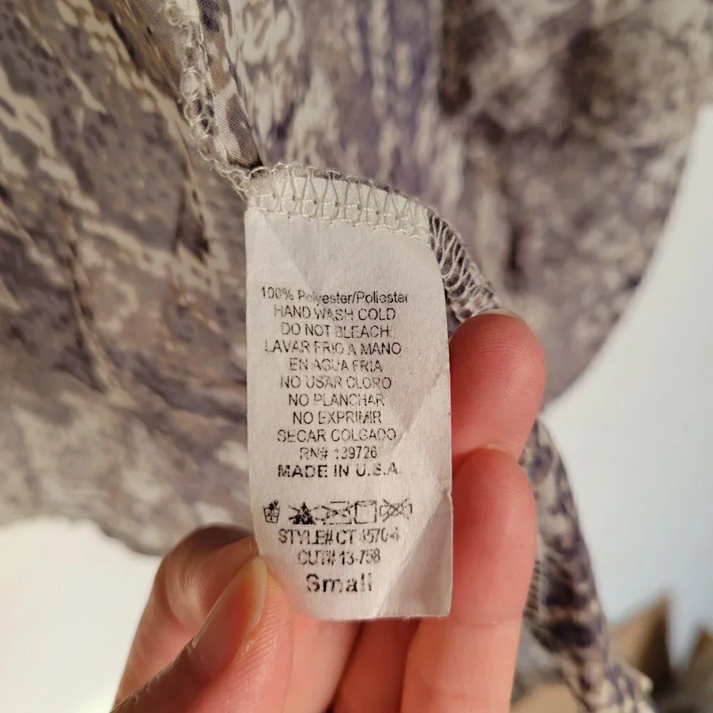 The Langford Line Reptile Snake Animal Print Sheer Open Front Shawl Cardigan Sm